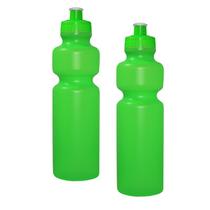 Kit 2 Squeezes 750Ml Verde Neon Plástico Premium