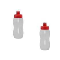 Kit 2 Squeezes Wave 250Ml Tampa Fibra Madeira Vermelho Kit 2 Squeezes Wave 250Ml Tampa Fibra Madeira Vermelho