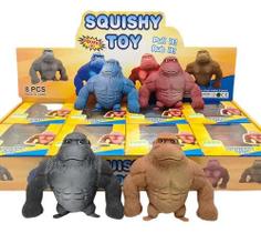 Kit 2 Squishy Gorila Indestrutível Boneco Macaco Kong Esticar Esmaga Cores Aleatorias