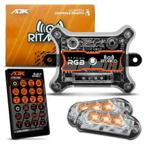 Kit 2 Strobos 6W Rgb Led Rítmico Com Central e Controle Ajk - AJK Eletronics