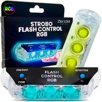 Kit 2 Strobos Flash Control RGB Com 8 Efeitos 7 Cores Zendel