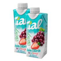 Kit 2 Suco Tial Néctar Misto Uva e Morango de Baixa Caloria 330ml