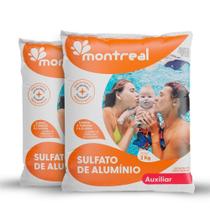 Kit 2 Sulfato Alumínio Decantador Piscina Floculada Limpeza 2 Kg Montreali Kit 2 Sulfato Alumínio Decantador Piscina Floculada Limpeza 2 Kg Montreali