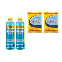 Kit 2 Sulfato de Aluminio + 2 Limpa Bordas Genco Kit 2 Sulfato de Aluminio + 2 Limpa Bordas Genco