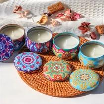 kit 2 Super Aromática Perfumada Cera De Cocô Pavio De Algodão Lata125g kit 2 Super Aromática Perfumada Cera De Cocô Pavio De Algodão Lata125g