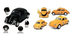 KIT 2 Super Carrinhos Fusca 1957 Ferro Fricção Metal Miniatura réplica coleção