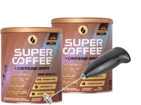 Kit 2 Super coffee 3.0 Choconilla 220g - Caffeine Army + mini mixer misturador