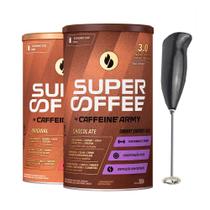 KIT 2 Super Coffee 3.0 -Tradicional e Chocolate 380g + Mixer