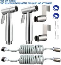 kit 2 Super Duchas Higiênica Banheiro Pia Filtros Aço 2 Saídas De 1/2 aço inox 304