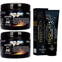 Kit 2 Super Gel 30 Ervas 250G + 1 Pomada Fisio Premium 150G