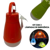 Kit 2 Super Lâmpadas de Camping Led Barraca Pesca Lanterna Portátil Com Gancho