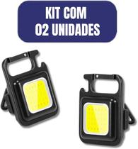 kit 2 Super Luz De Acampamento Led Recarregáveis E Portátil Mini Lanterna Refletor 800 lúmens Bolso
