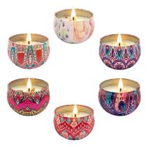 kit 2 Super Velas Grande Perfumadas Lata Mandala Cera De Coco 125g