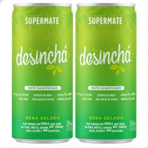 Kit 2 Supermate Chá Mate Gaseificado 269ml Limão com Maçã Gás Bebida Suplemento Alimentar Cafeína