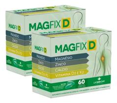 Kit 2 Supl.Magfix 60 Cáps. Mag. Zinco Cálcio D3 - LA SAN-DAY Kit 2 Supl.Magfix 60 Cáps. Mag. Zinco Cálcio D3 - LA SAN-DAY