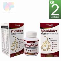 kit 2 Suplementação para Gestantes 60 capsulas Viva Mater Gest Viva Bem + com Ácido Fólico e Biotina