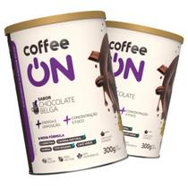 Kit 2 Suplemento Alimentar em pó Coffee On Sabor Chocolate Belga 300g Scoop Dosador Proteína Café