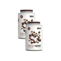 Kit 2 Suplemento Alimentar em Pó Dux Fresh Whey 20g de Proteína Sabor Chocolate e Avelã 900g