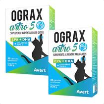 Kit 2 Suplemento Alimentar Ograx Artro 5 Gatos - 30 Cápsulas