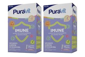 Kit 2 Suplemento Alimentar Puravit Imune 75ml Maça Verde Kit 2 Suplemento Alimentar Puravit Imune 75ml Maça Verde