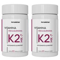 Kit 2 Suplemento Alimentar Vitamina K2 - MK7 Potássio 120 Cápsulas Natunéctar