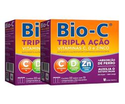 Kit 2 Suplemento Bio-C Tripla Ação 30 Comp - União Química Kit 2 Suplemento Bio-C Tripla Ação 30 Comp - União Química