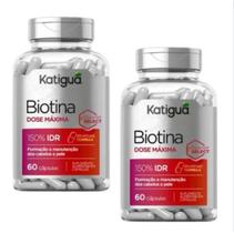 Kit 2 Suplemento Biotina Dose Máxima 0%açúcar 60cp Katiguá