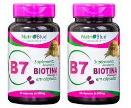 Kit 2 Suplemento Biotina Vitamina B7,NutriBlue 60 caps 380mg