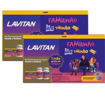 Kit 2 Suplemento Lavitan Familhão A-Z + Mulher, A-Z Original com 60 Comprimidos Revestidos Cada e Cabelos e Unhas com 30 Cápsulas