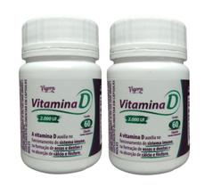 Kit 2 Suplemento Vitamina D 2000UI 60 Cáps - Vigora Plus Sabor:Sem Sabor
