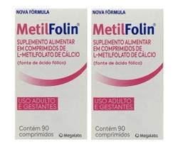 Kit 2 Suplemento Vitamínico Metilfolin Com 90 Comp S/ Sabor
