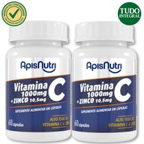 Kit 2 Suplementos de Vitamina C+Zinco 1100mg 60 Cápsulas Kit 2 Suplementos de Vitamina C+Zinco 1100mg 60 Cápsulas