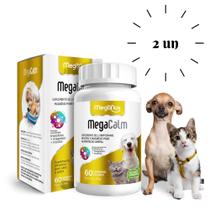 Kit 2 Suplementos MEGA-CALM 1000MG 60comp - Cães e Gatos - MegaNux