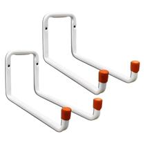 Kit 2 Suporte Aço Multiuso 20kg Parede Bike Mangueira Escada Cor Branco Kit 2 Suporte Aço Multiuso 20kg Parede Bike Mangueira Escada Cor Branco