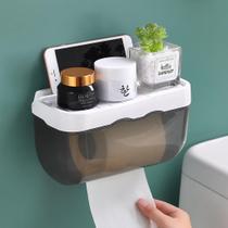 kit 2 Suporte De Parede Banheiro Caixa Organizadora Com Papel Higiênico Sem Furar Envio Imediato