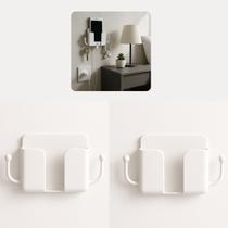 Kit 2 Suporte de parede para celular com ganchos organizador tomada quarto escritório