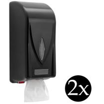 Kit 2 Suporte Dispenser Porta papel Higiênico Cai Cai interfolha Premisse para banheiro bar preto