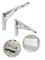 Kit 2 Suporte Dobravel Mao Francesa Retrátil Dobrável Reforçada Tampo para Mesa Varios tamanhos Kit 2 Suporte Dobravel Mao Francesa Retrátil Dobrável Reforçada Tampo para Mesa Varios tamanhos