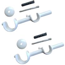 Kit 2 Suporte duplo para cortina tamanho 28/19mm em alumínio