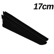 Kit 2 Suporte Duplo para Trilho Prateleira Preto Aço 17cm Kit 2 Suporte Duplo para Trilho Prateleira Preto Aço 17cm