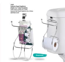 kit 2 Suporte Duplo Porta Papel Higiênico Caixa Descarga Acoplada