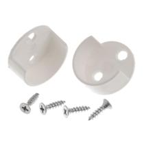 Kit 2 Suporte Encaixe Apoio De Barra Tubo Cabideiro Cortina Guarda Roupa Parade Meia Cana Branco