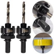 Kit 2 Suporte Haste Serra Copo 32-210mm Adaptador Profissional