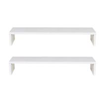 Kit 2 Suporte Monitor Base Para Mesa 15x90x20cm MDF Branco