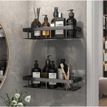 Kit 2 Suporte Organizador Parede Porta Shampoo Alumínio Adesivo Sem Fura Parede Armazenamento
