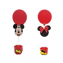 Kit 2 Suporte P/ Balão Cachepo Tema Mickey e Amigos Festas e Aniversários - Minnie e Mickey