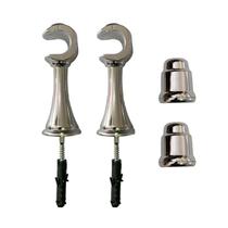 Kit 2 Suporte P/ Varão Cortina Com Ponteira 19mm Cromado