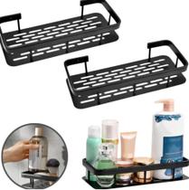 Kit 2 Suporte Para Banheiro Porta Shampoo Cosméticos de Parede Inox Adesivo Kit 2 Suporte Para Banheiro Porta Shampoo Cosméticos de Parede Inox Adesivo