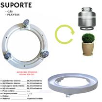 Kit 2 Suporte Para Botijão De Gás Em Aluminio branco gel