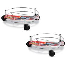 Kit 2 Suporte Para Botijão Reforçado De Gás Vasos Plantas Com Rodinha N053 Niquelart